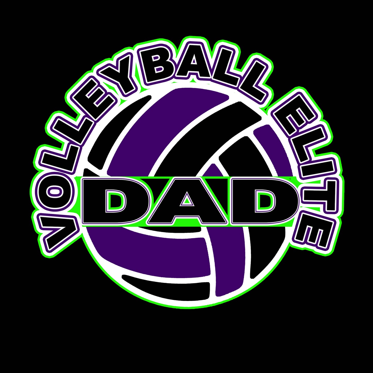 Volleyball Elite Dad on Black