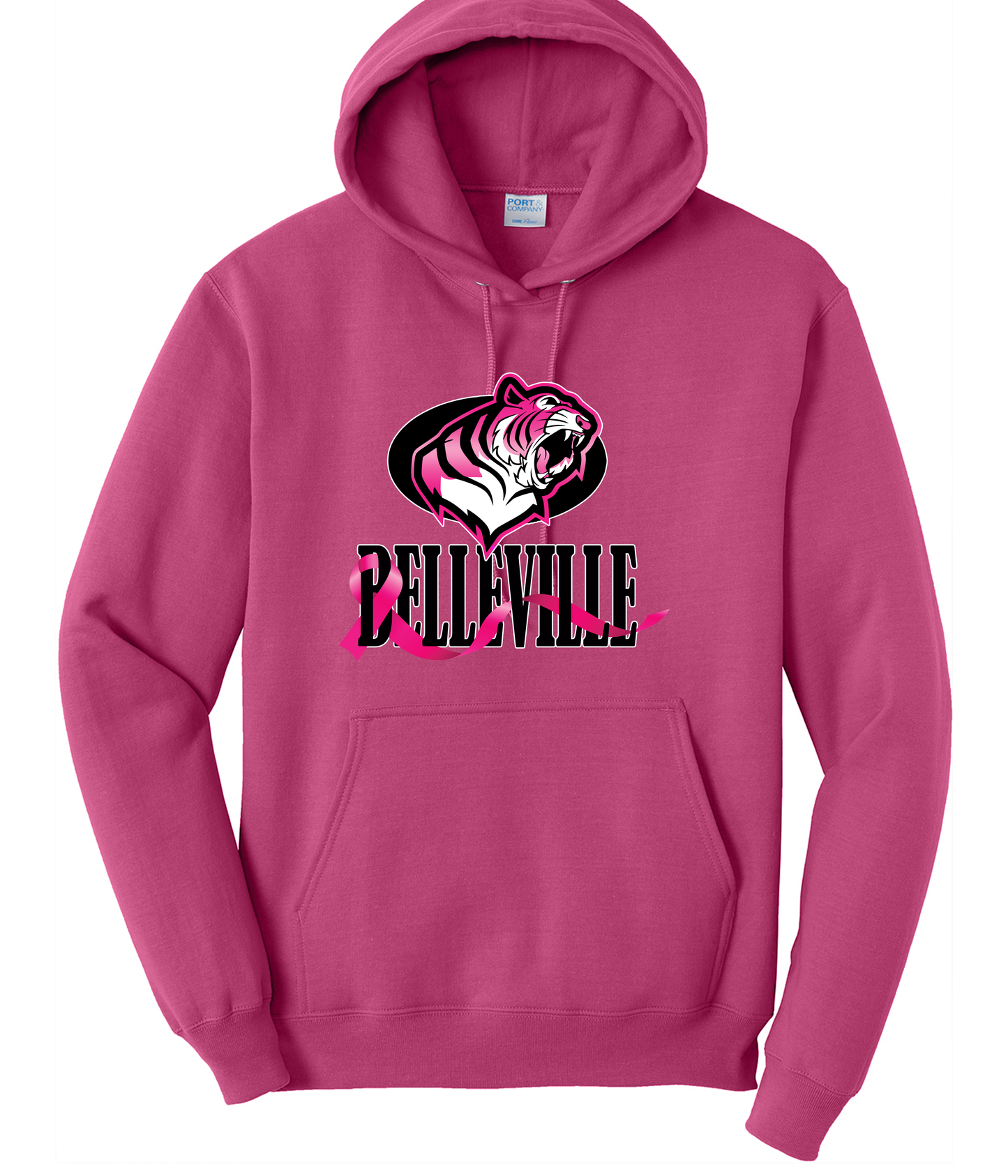 Belleville Tigers Breast Cancer Awareness Hoodie