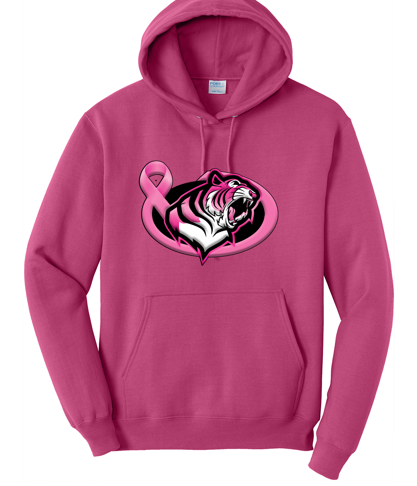 Belleville Tigers Breast Cancer Awareness Ribbon Hoodie