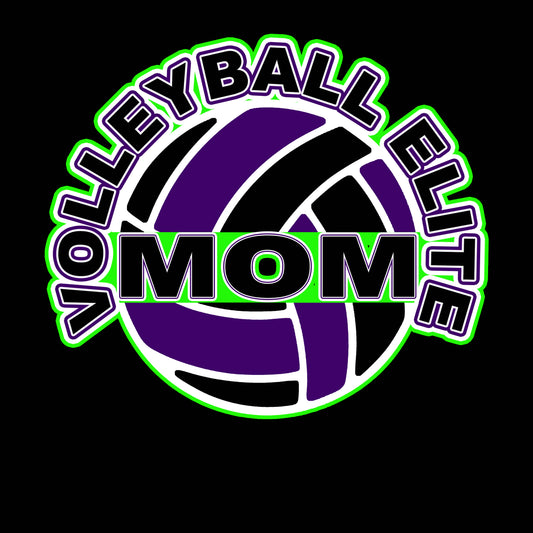 Volleyball Elite Mom on Black