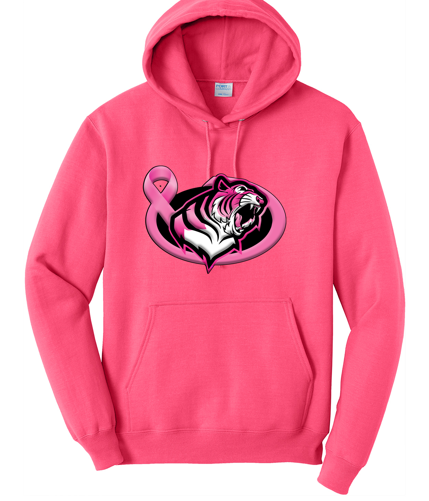 Belleville Tigers Breast Cancer Awareness Ribbon  Hoodie
