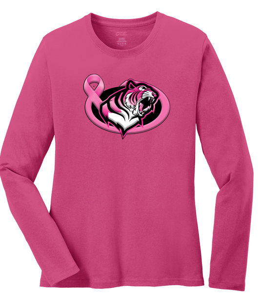 Belleville Tigers Breast Cancer Awareness Ribbon 50/50 Long Sleeve Tee